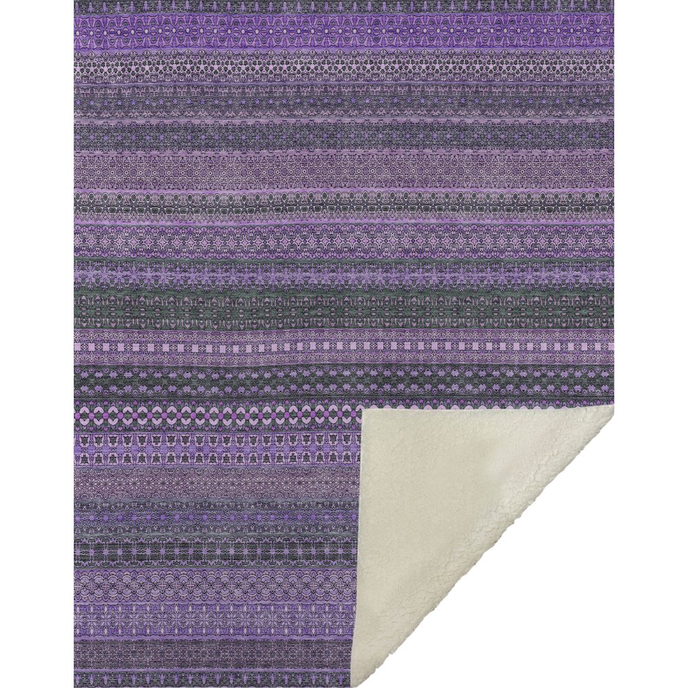 Premium Machine Washable ASB527 Purple 50" x 70" Sherpa Throw Blanket. Picture 1