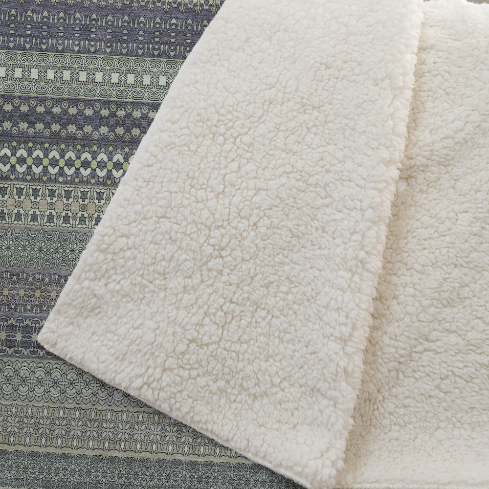 Premium Machine Washable ASB527 Sage 50" x 70" Sherpa Throw Blanket. Picture 2