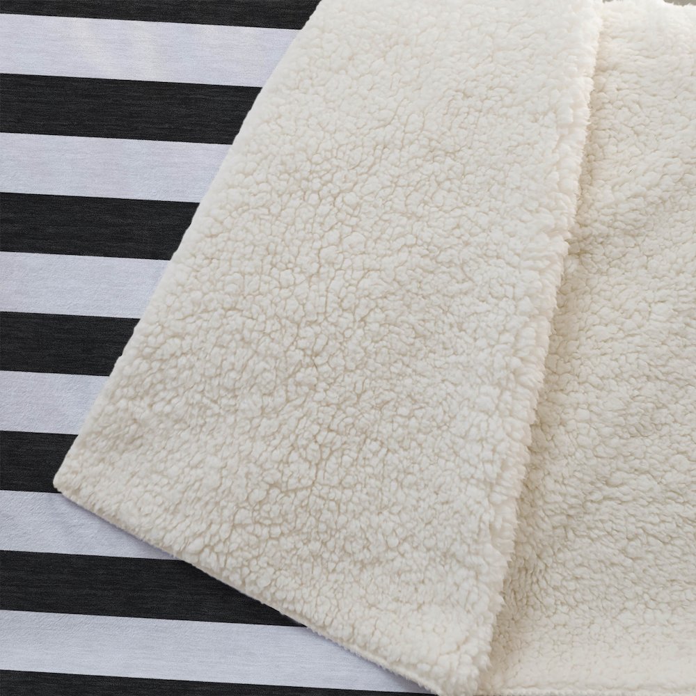 Premium Machine Washable ASB528 Black 50" x 70" Sherpa Throw Blanket. Picture 2