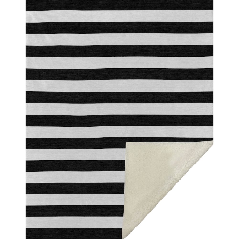Premium Machine Washable ASB528 Black 50" x 70" Sherpa Throw Blanket. Picture 1