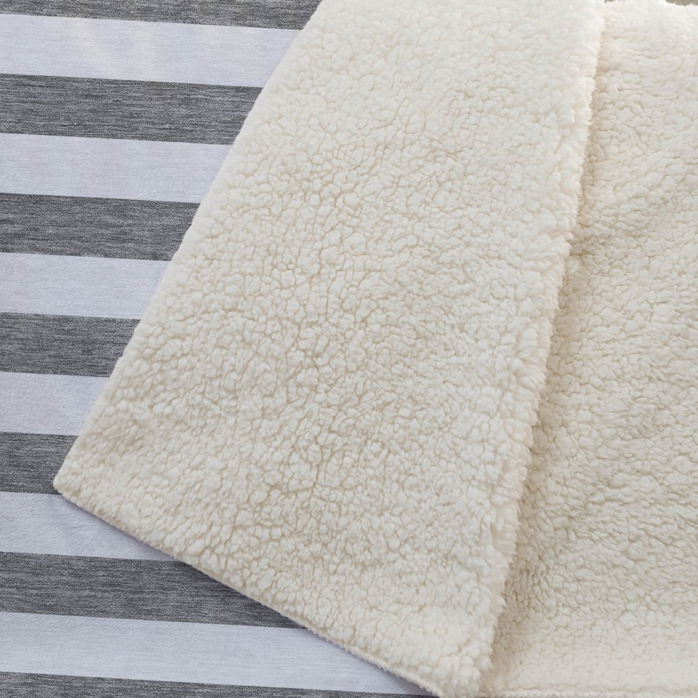 Premium Machine Washable ASB528 Charcoal 50" x 70" Sherpa Throw Blanket. Picture 2