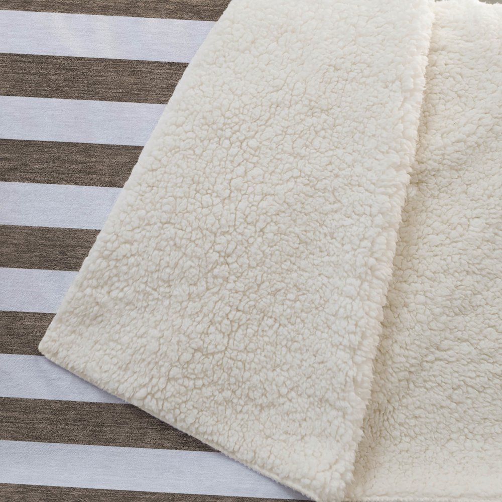 Premium Machine Washable ASB528 Chocolate 50" x 70" Sherpa Throw Blanket. Picture 2
