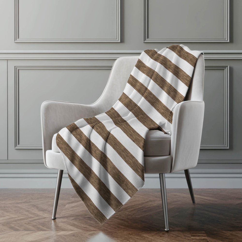 Premium Machine Washable ASB528 Chocolate 50" x 70" Sherpa Throw Blanket. Picture 4
