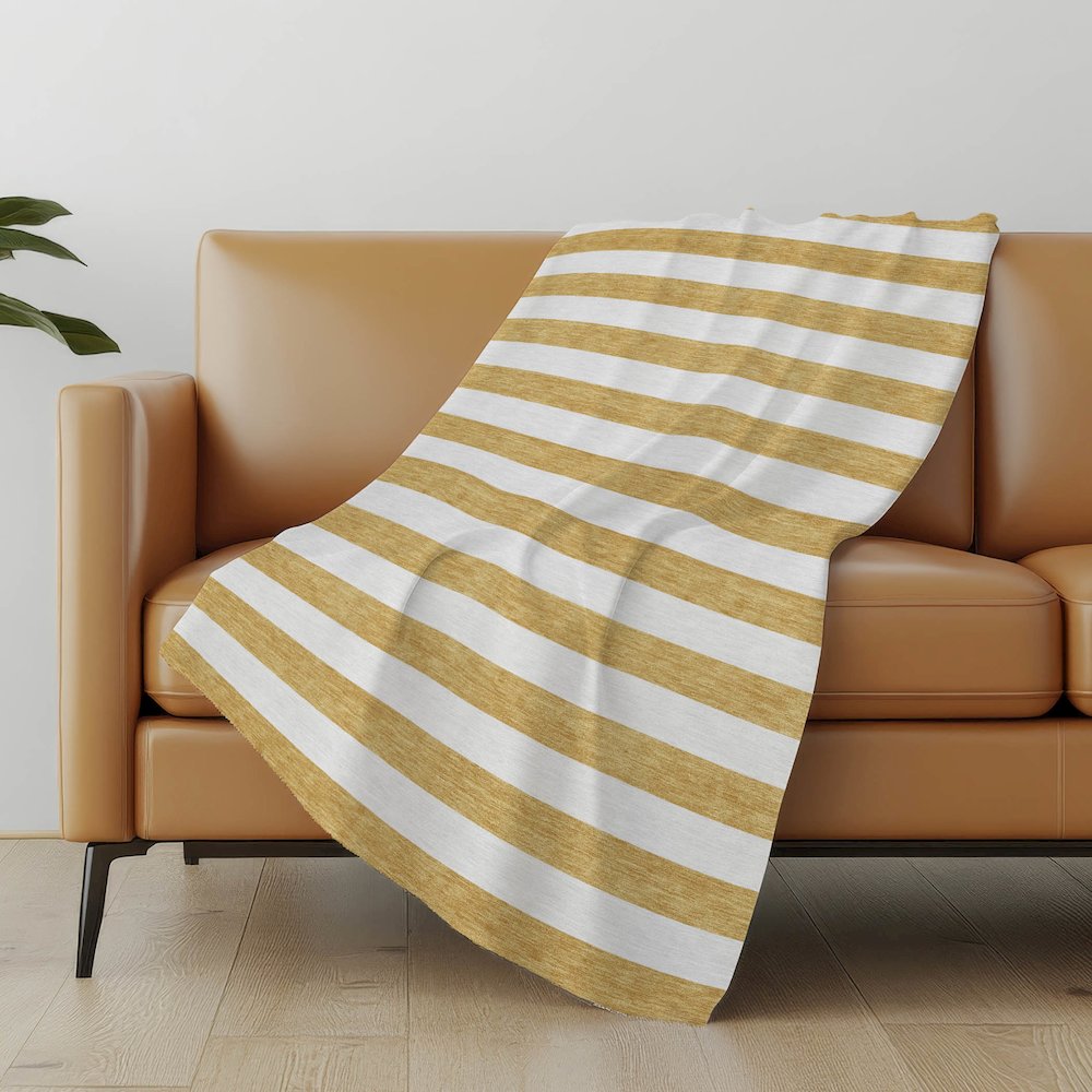 Premium Machine Washable ASB528 Gold 50" x 70" Sherpa Throw Blanket. Picture 5