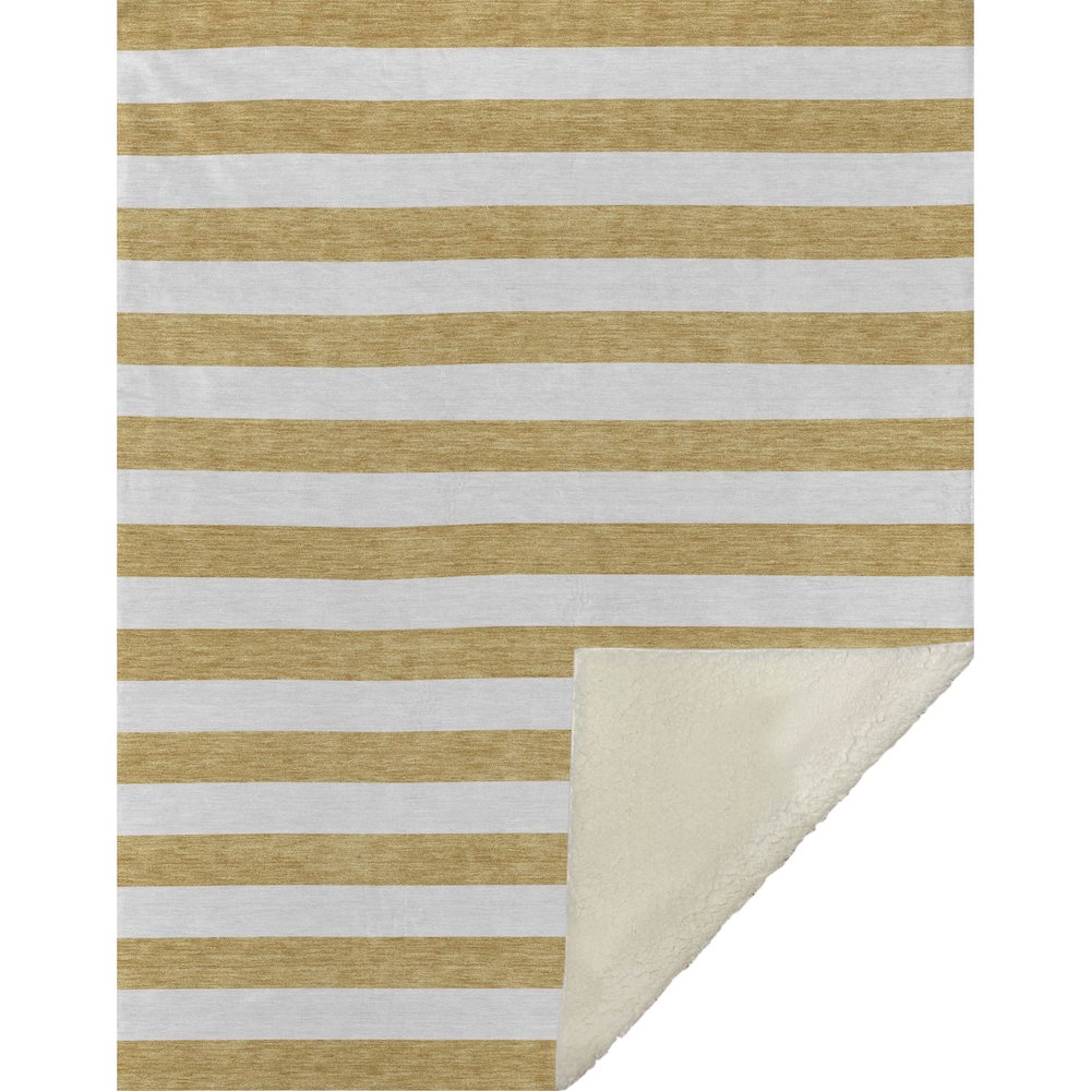 Premium Machine Washable ASB528 Gold 50" x 70" Sherpa Throw Blanket. Picture 1
