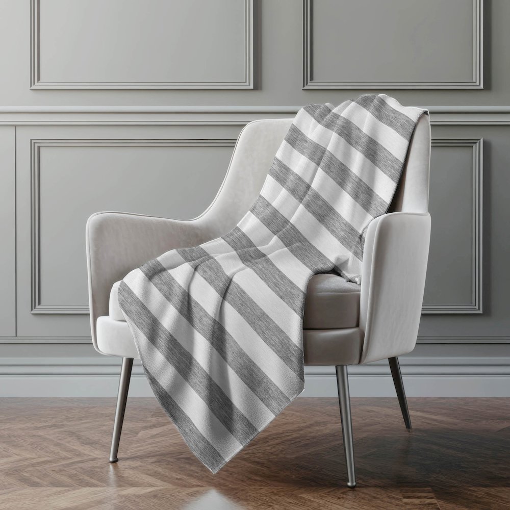 Premium Machine Washable ASB528 Gray 50" x 70" Sherpa Throw Blanket. Picture 4