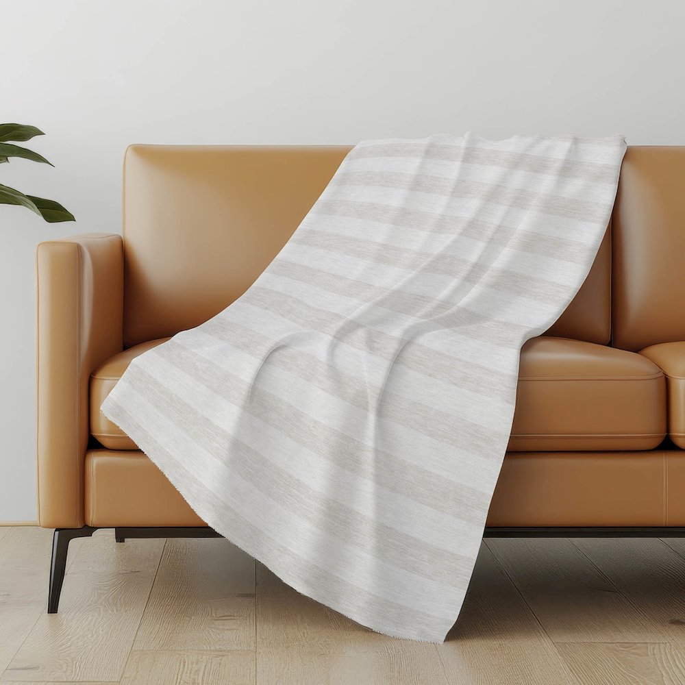 Premium Machine Washable ASB528 Ivory 50" x 70" Sherpa Throw Blanket. Picture 5