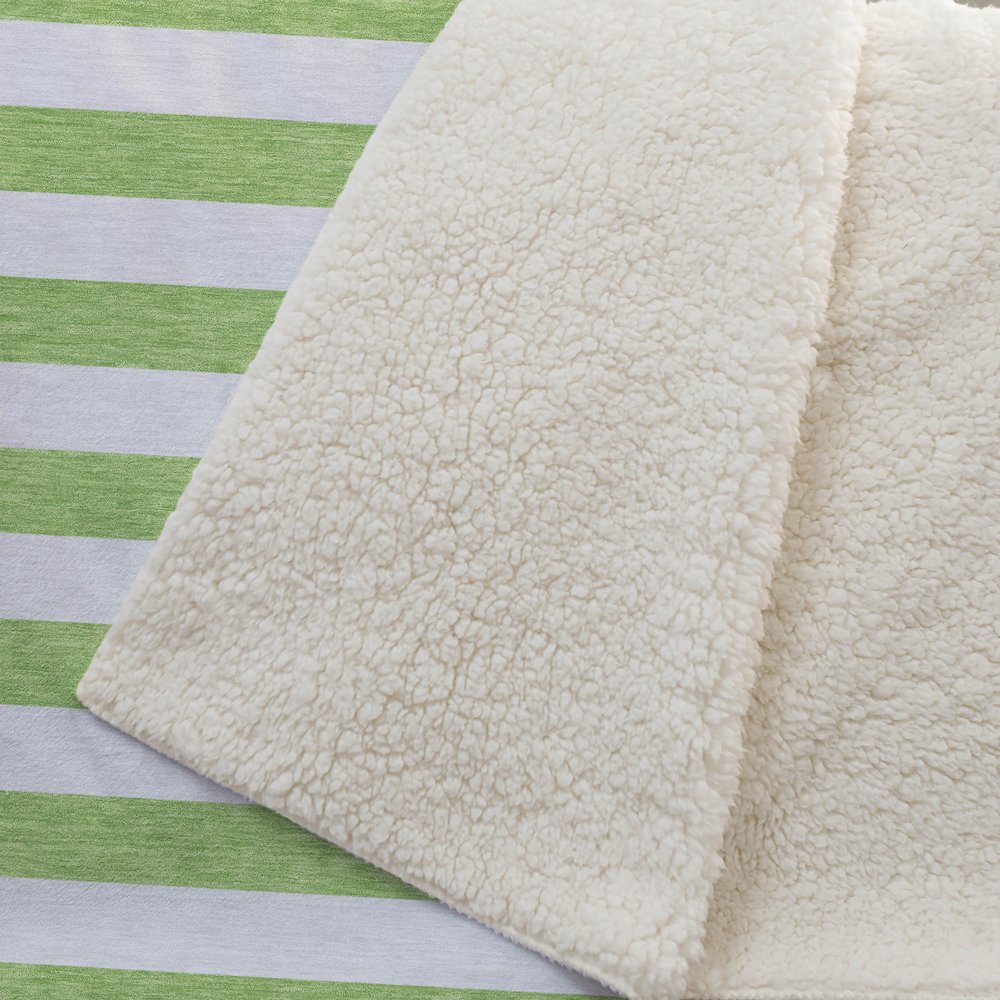 Premium Machine Washable ASB528 Lime 50" x 70" Sherpa Throw Blanket. Picture 2