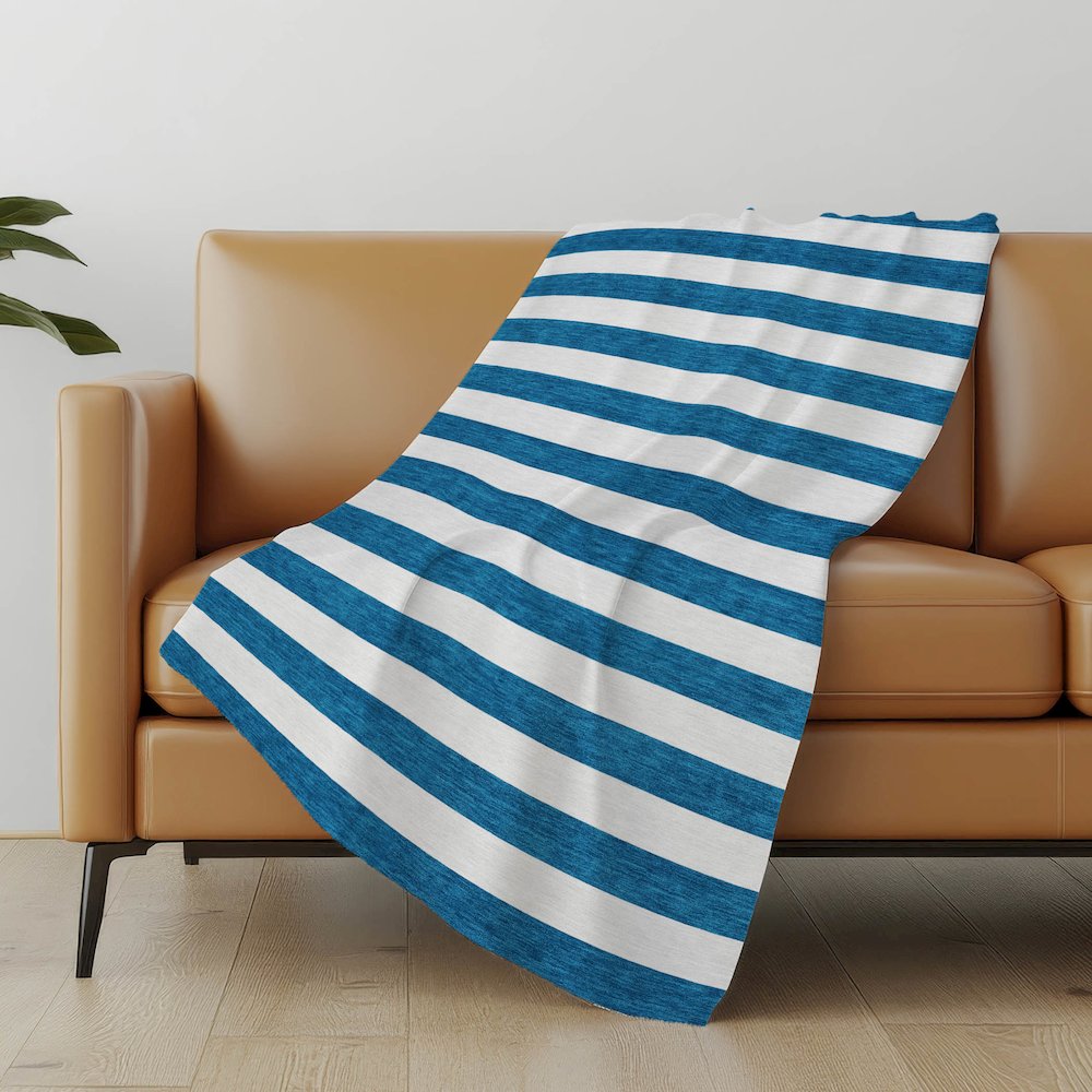 Premium Machine Washable ASB528 Navy 50" x 70" Sherpa Throw Blanket. Picture 5
