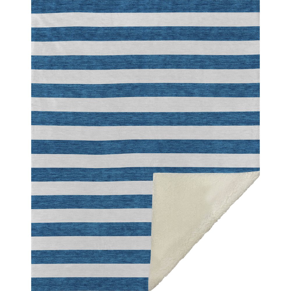 Premium Machine Washable ASB528 Navy 50" x 70" Sherpa Throw Blanket. Picture 1