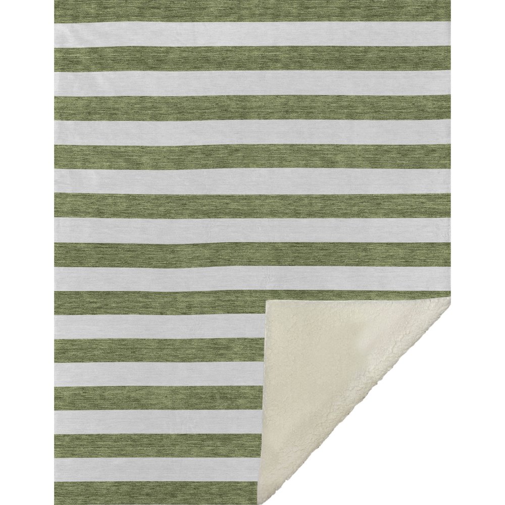 Premium Machine Washable ASB528 Olive 50" x 70" Sherpa Throw Blanket. Picture 1