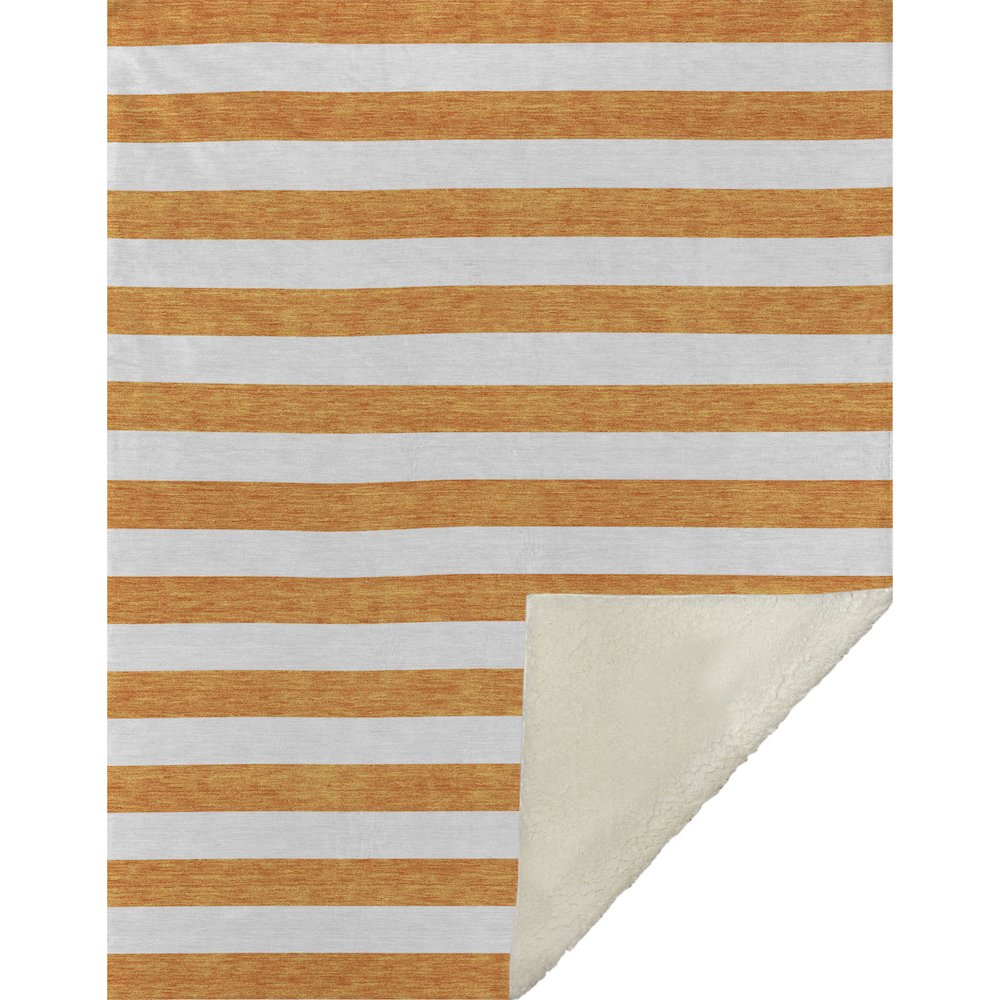 Premium Machine Washable ASB528 Orange 50" x 70" Sherpa Throw Blanket. Picture 1