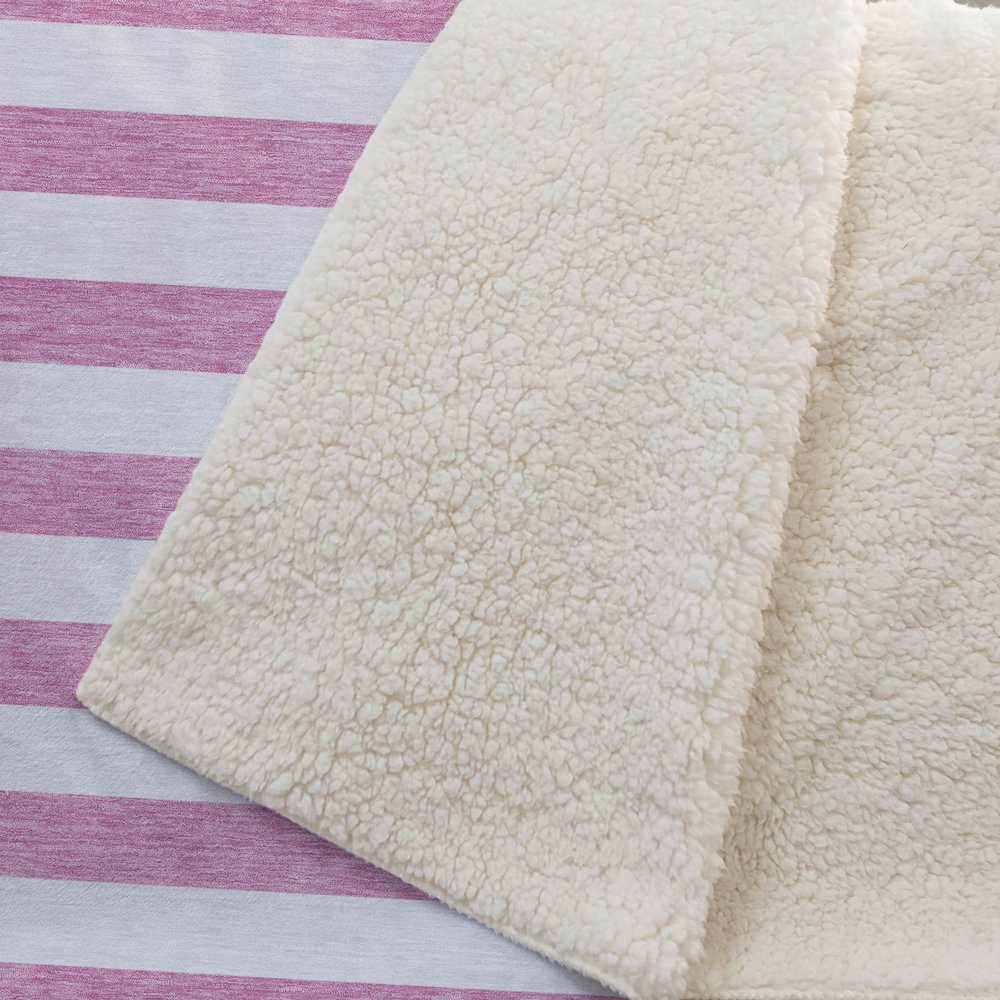 Premium Machine Washable ASB528 Pink 50" x 70" Sherpa Throw Blanket. Picture 2