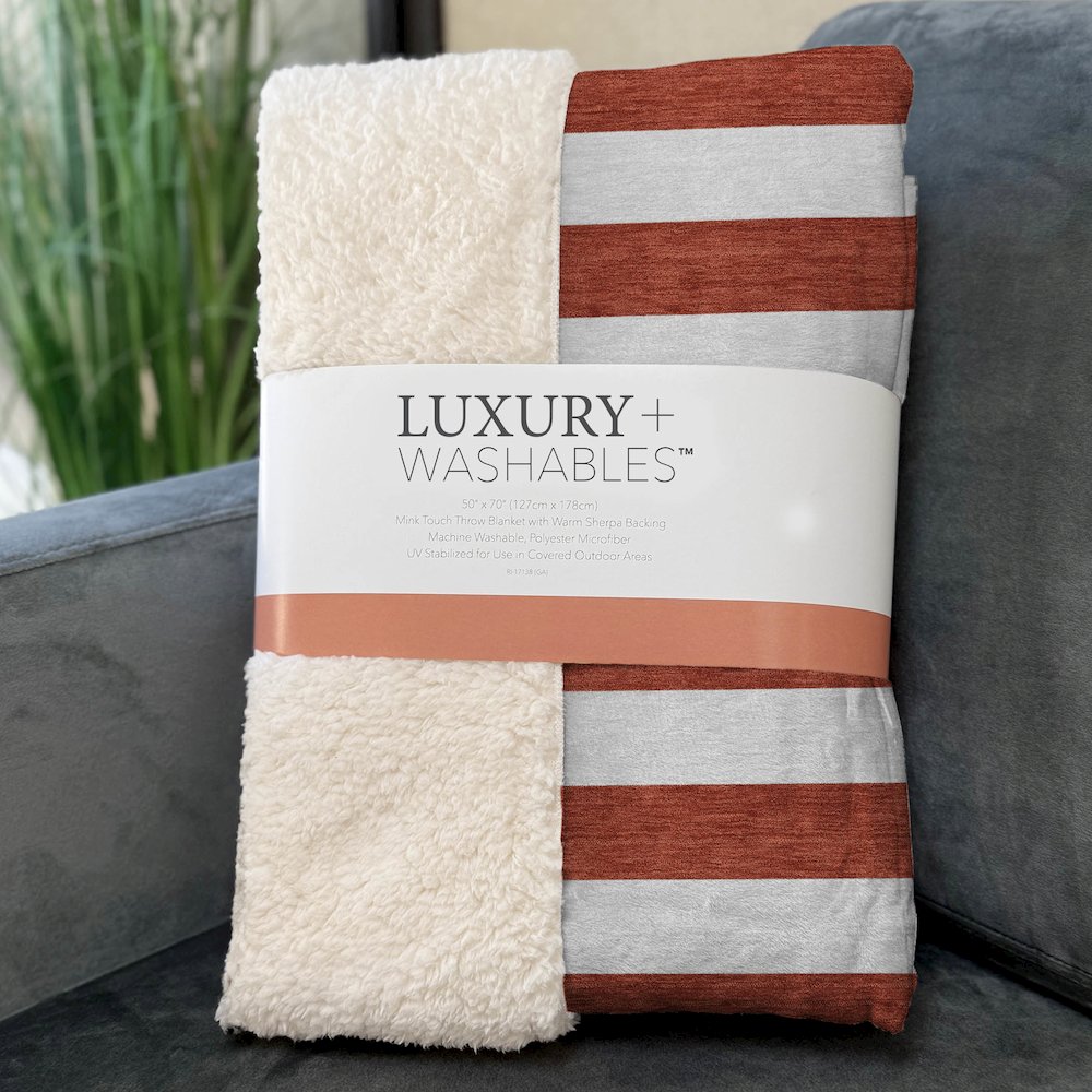 Premium Machine Washable ASB528 Red 50" x 70" Sherpa Throw Blanket. Picture 3