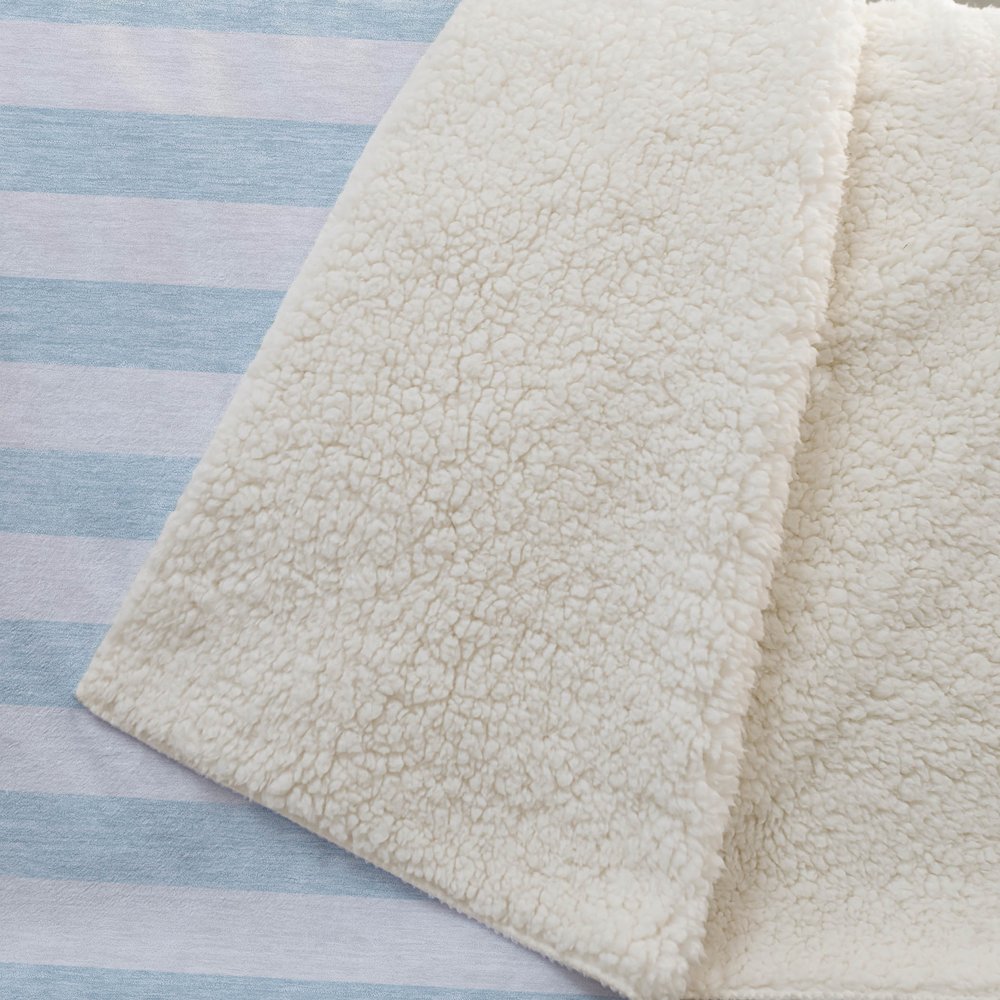 Premium Machine Washable ASB528 Sky 50" x 70" Sherpa Throw Blanket. Picture 2