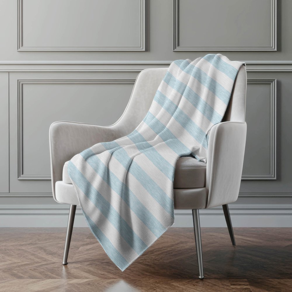 Premium Machine Washable ASB528 Sky 50" x 70" Sherpa Throw Blanket. Picture 4