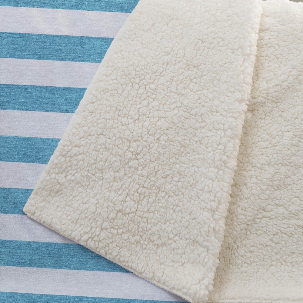 Premium Machine Washable ASB528 Teal 50" x 70" Sherpa Throw Blanket. Picture 2