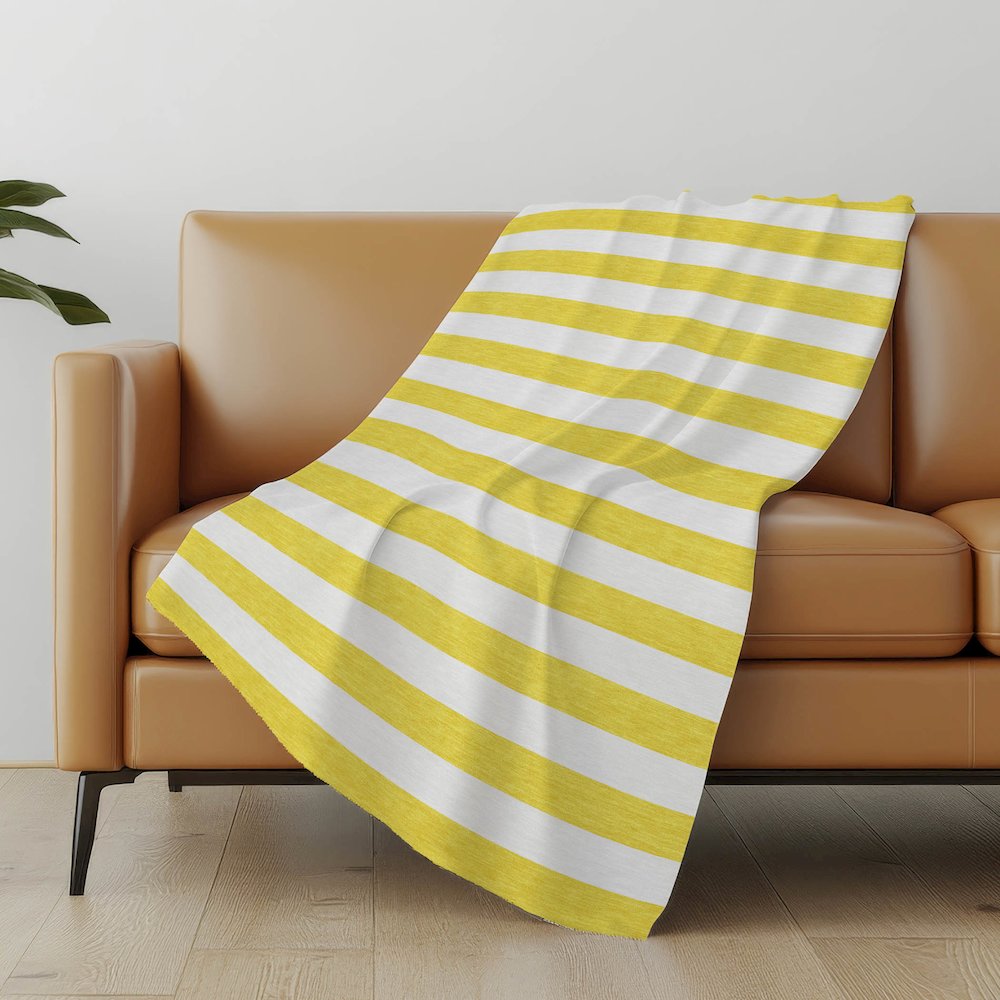 Premium Machine Washable ASB528 Yellow 50" x 70" Sherpa Throw Blanket. Picture 5