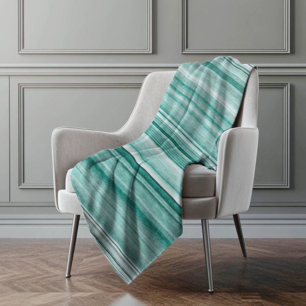 Premium Machine Washable ASB529 Aqua 50" x 70" Sherpa Throw Blanket. Picture 4