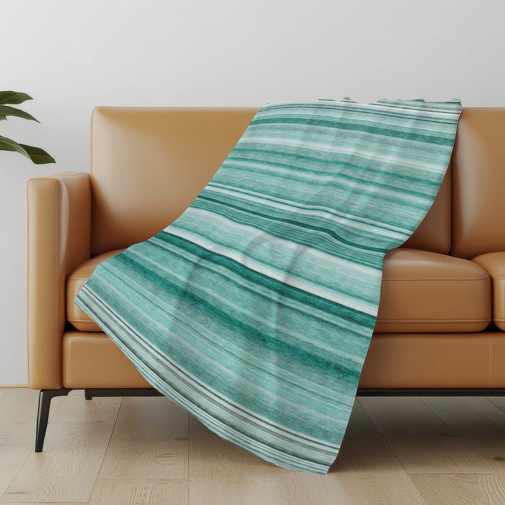 Premium Machine Washable ASB529 Aqua 50" x 70" Sherpa Throw Blanket. Picture 5