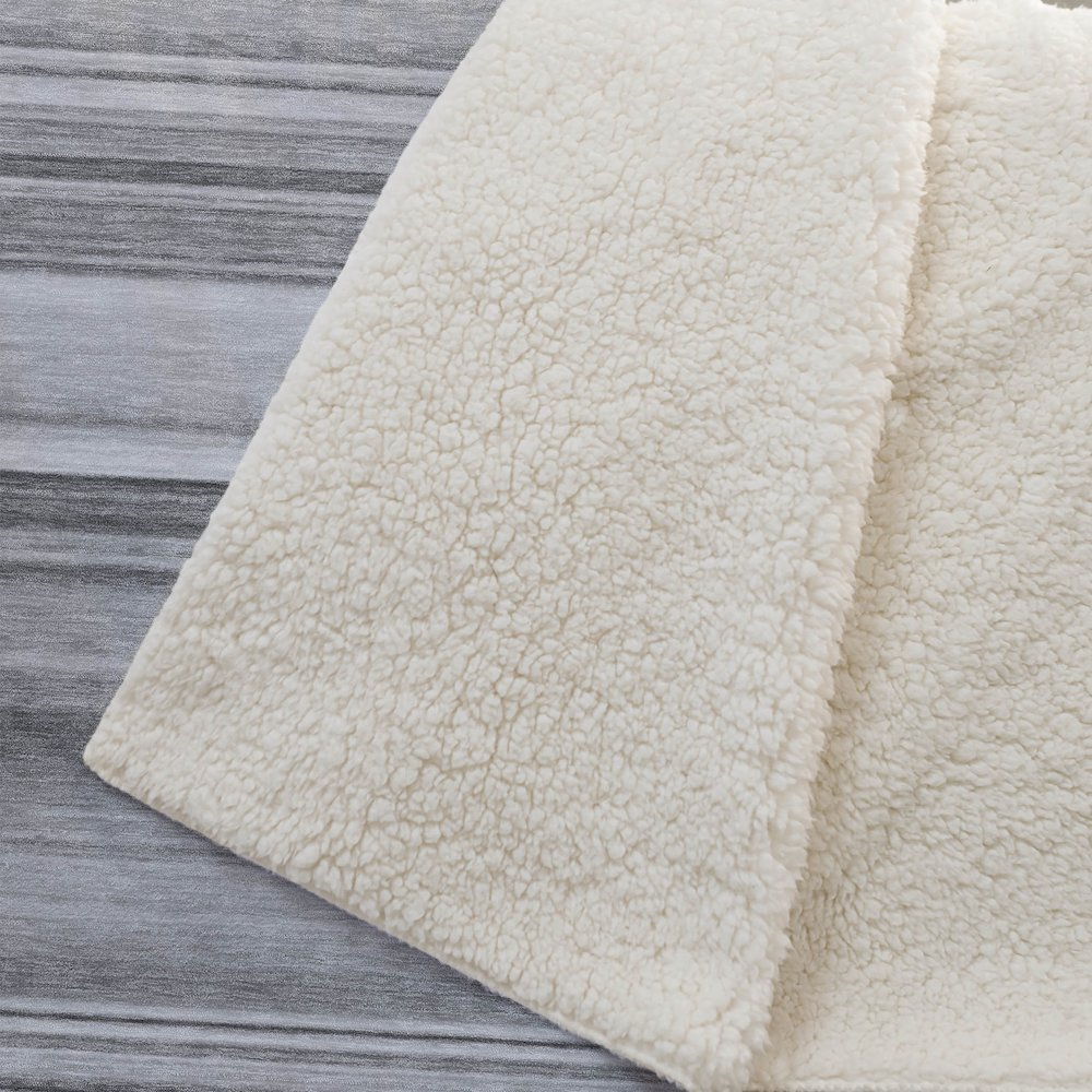 Premium Machine Washable ASB529 Gray 50" x 70" Sherpa Throw Blanket. Picture 2