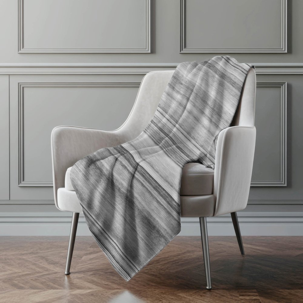 Premium Machine Washable ASB529 Gray 50" x 70" Sherpa Throw Blanket. Picture 4