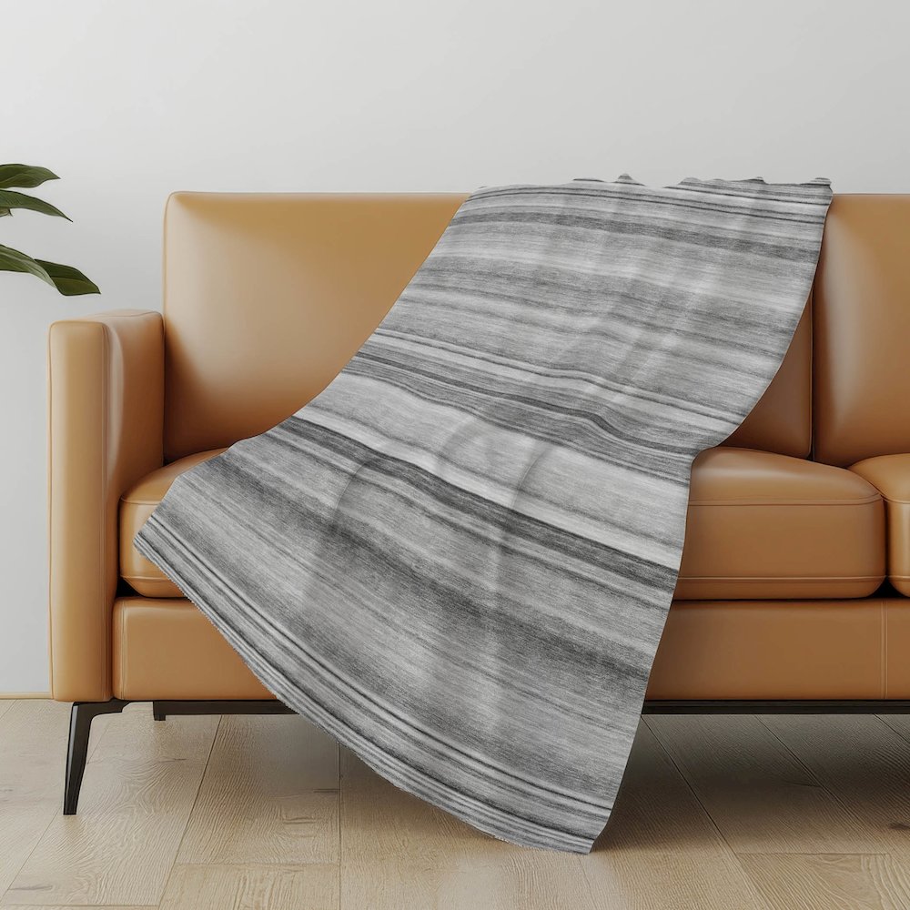 Premium Machine Washable ASB529 Gray 50" x 70" Sherpa Throw Blanket. Picture 5
