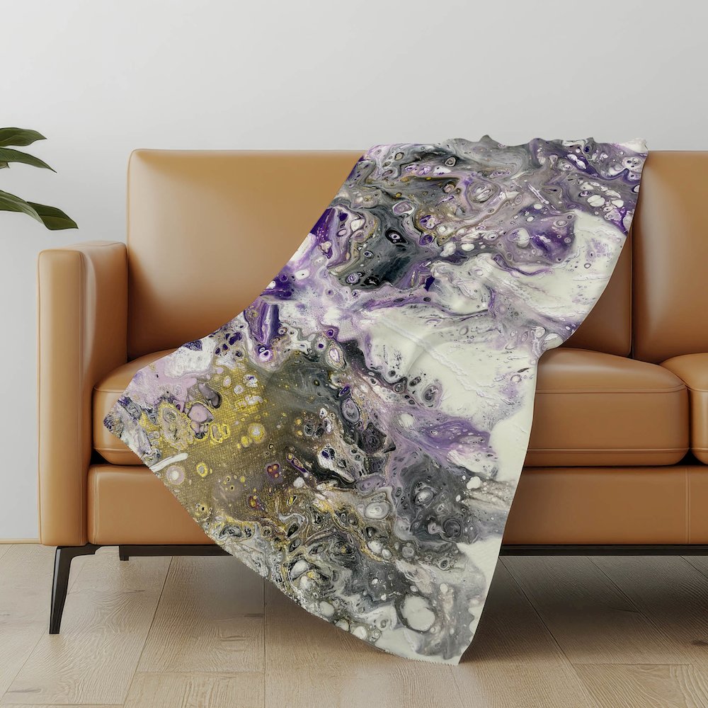 Premium Machine Washable ASB52 Amethyst 50" x 70" Sherpa Throw Blanket. Picture 4
