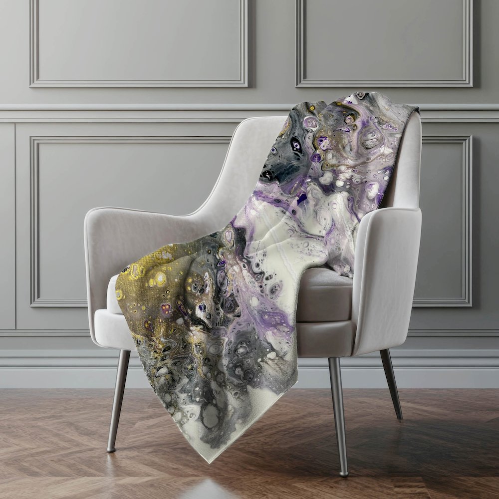 Premium Machine Washable ASB52 Amethyst 50" x 70" Sherpa Throw Blanket. Picture 5