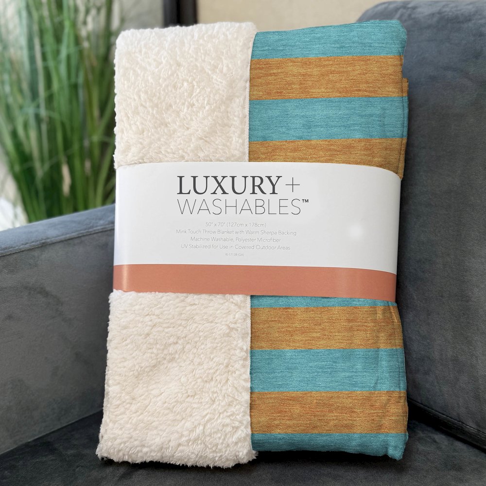 Premium Machine Washable ASB530 Aqua 50" x 70" Sherpa Throw Blanket. Picture 3