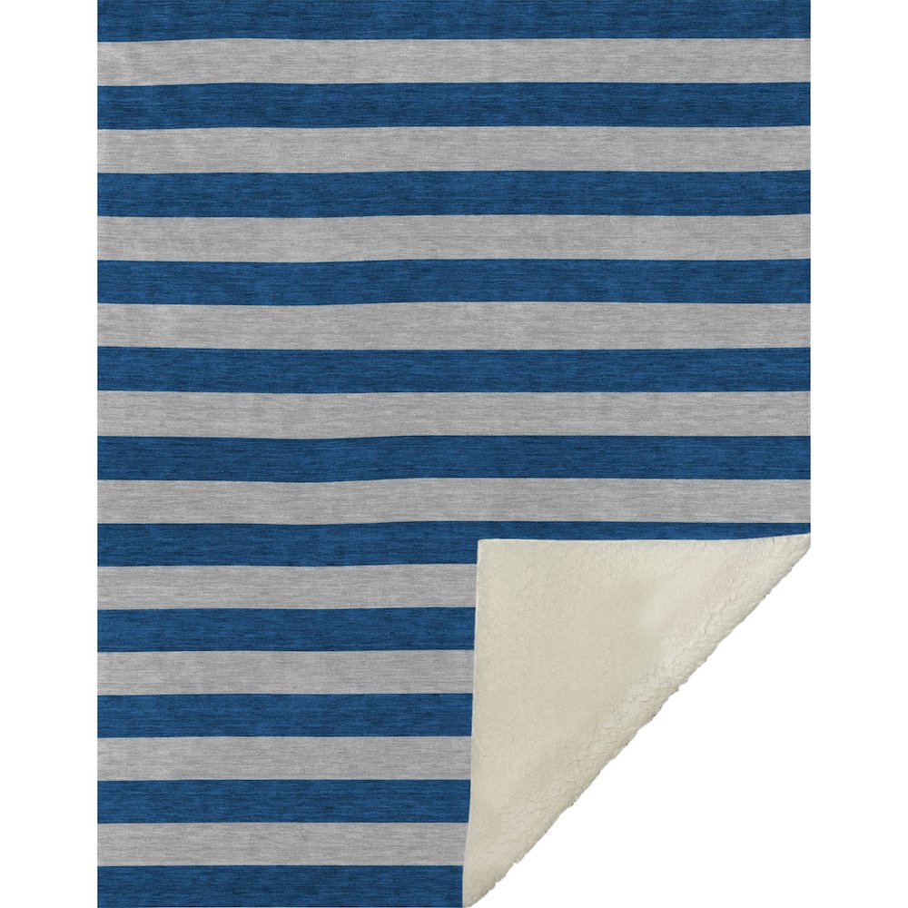 Premium Machine Washable ASB530 Blue 50" x 70" Sherpa Throw Blanket. Picture 1