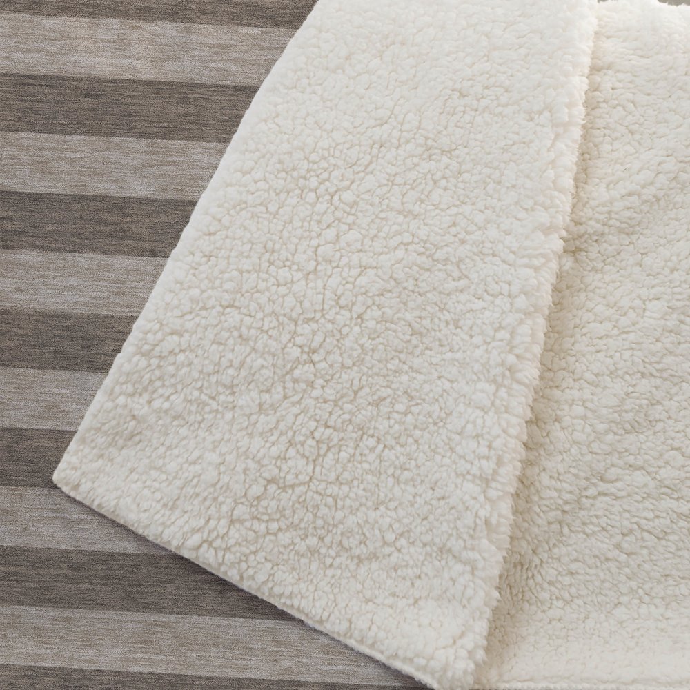 Premium Machine Washable ASB530 Coffee 50" x 70" Sherpa Throw Blanket. Picture 2