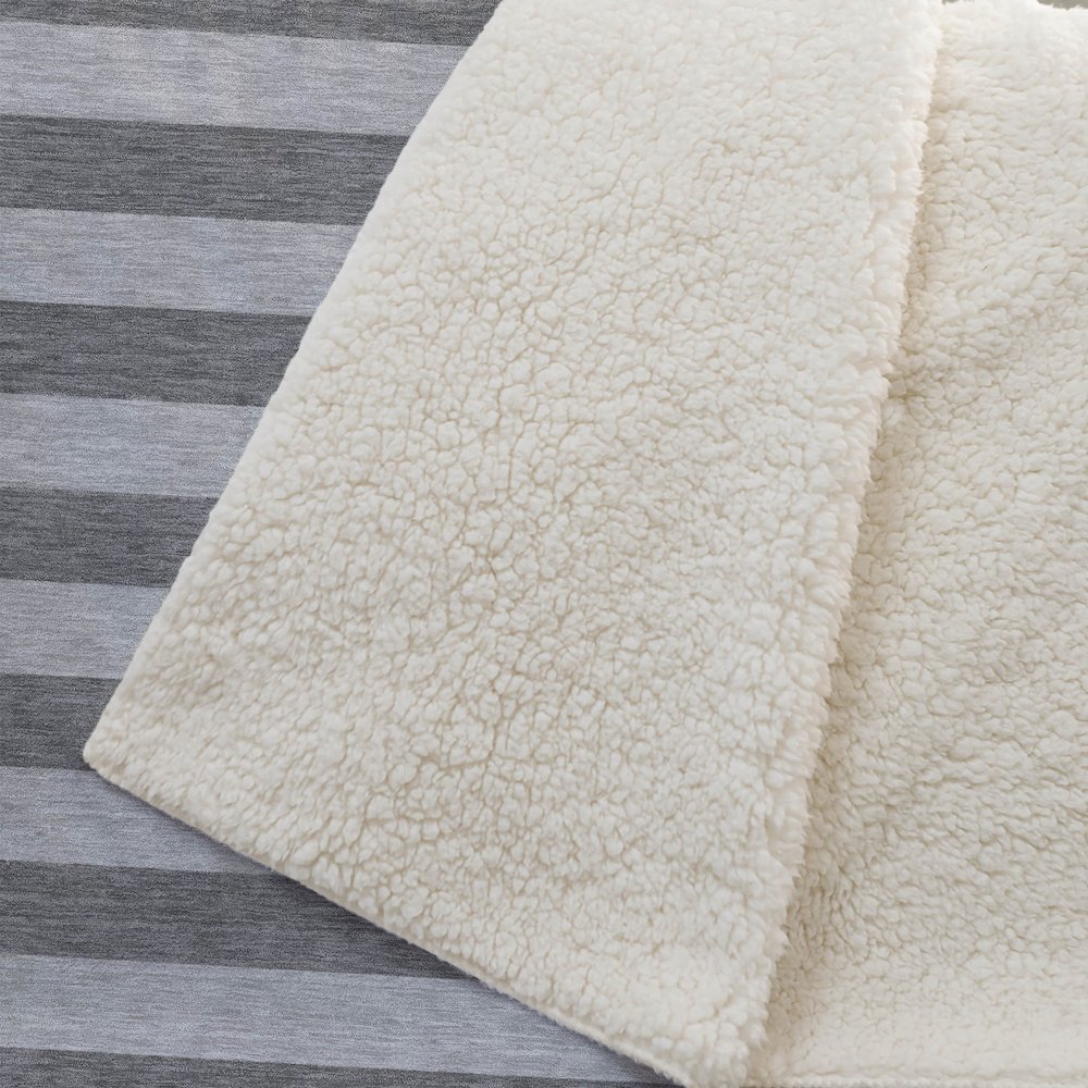 Premium Machine Washable ASB530 Granite 50" x 70" Sherpa Throw Blanket. Picture 2