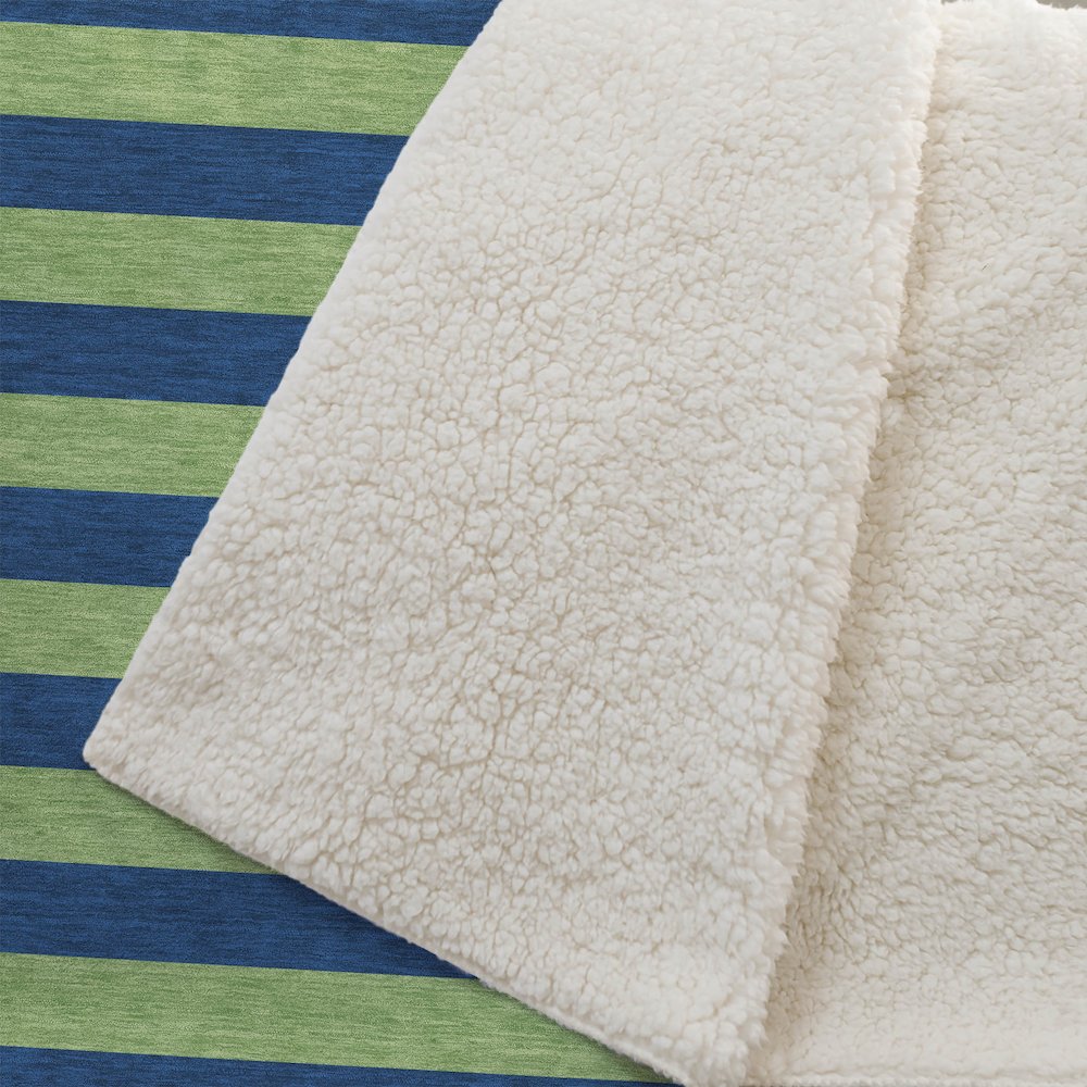 Premium Machine Washable ASB530 Navy 50" x 70" Sherpa Throw Blanket. Picture 2