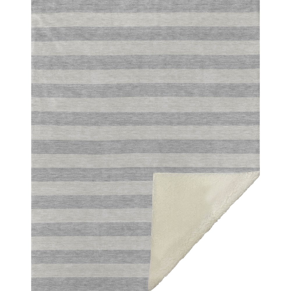 Premium Machine Washable ASB530 Pewter 50" x 70" Sherpa Throw Blanket. Picture 1