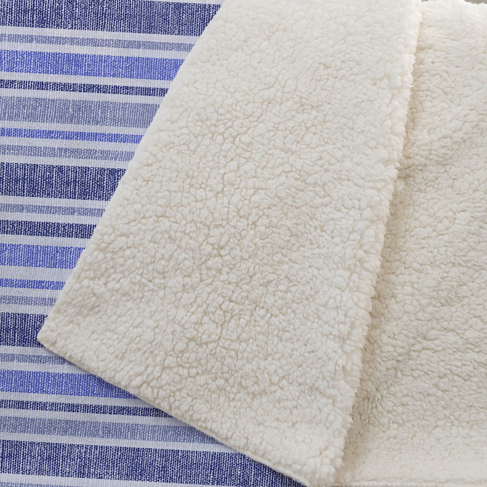 Premium Machine Washable ASB531 Blue 50" x 70" Sherpa Throw Blanket. Picture 2