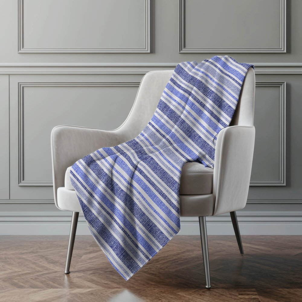 Premium Machine Washable ASB531 Blue 50" x 70" Sherpa Throw Blanket. Picture 4
