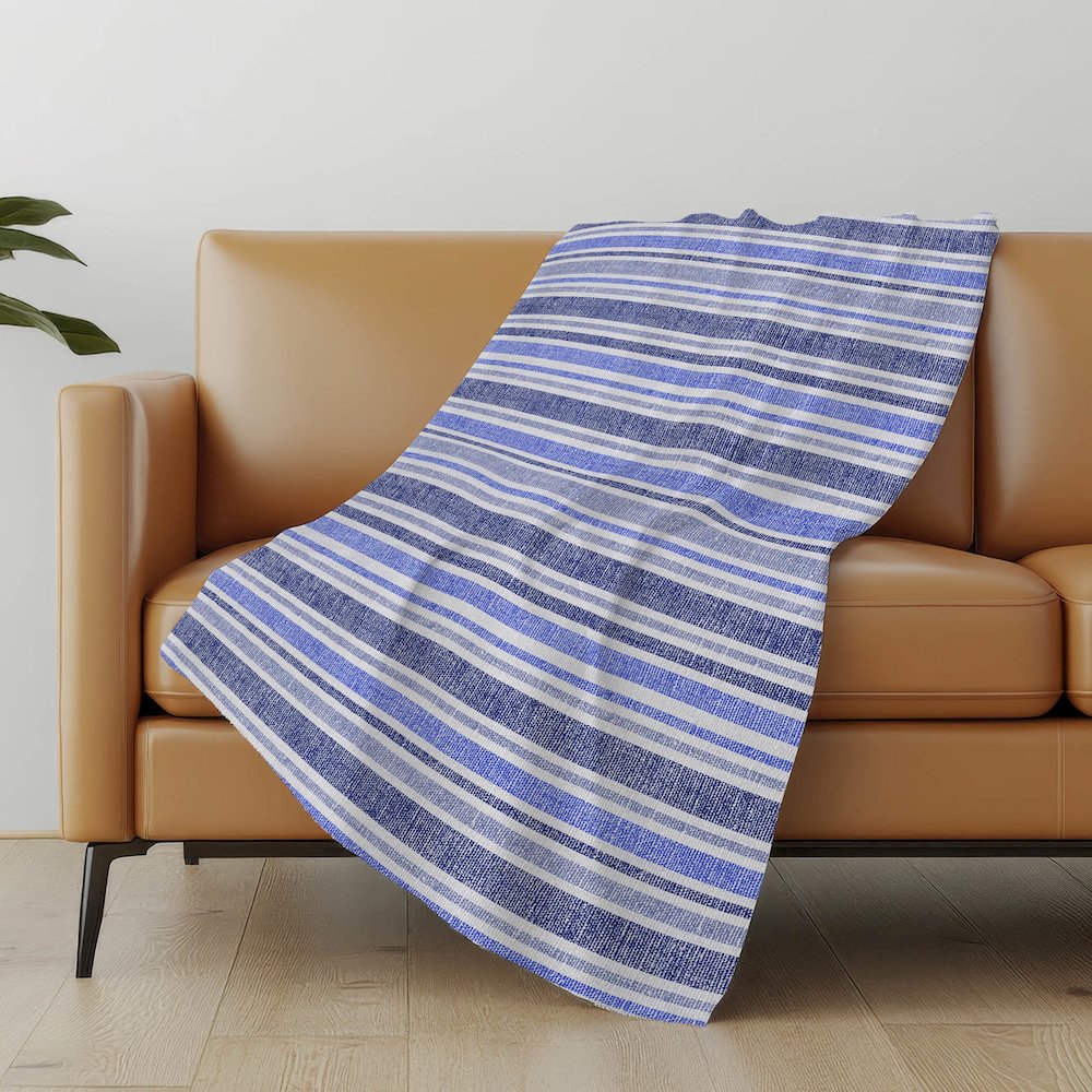 Premium Machine Washable ASB531 Blue 50" x 70" Sherpa Throw Blanket. Picture 5