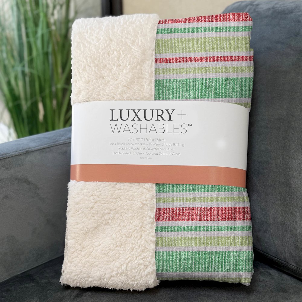 Premium Machine Washable ASB531 Green 50" x 70" Sherpa Throw Blanket. Picture 3