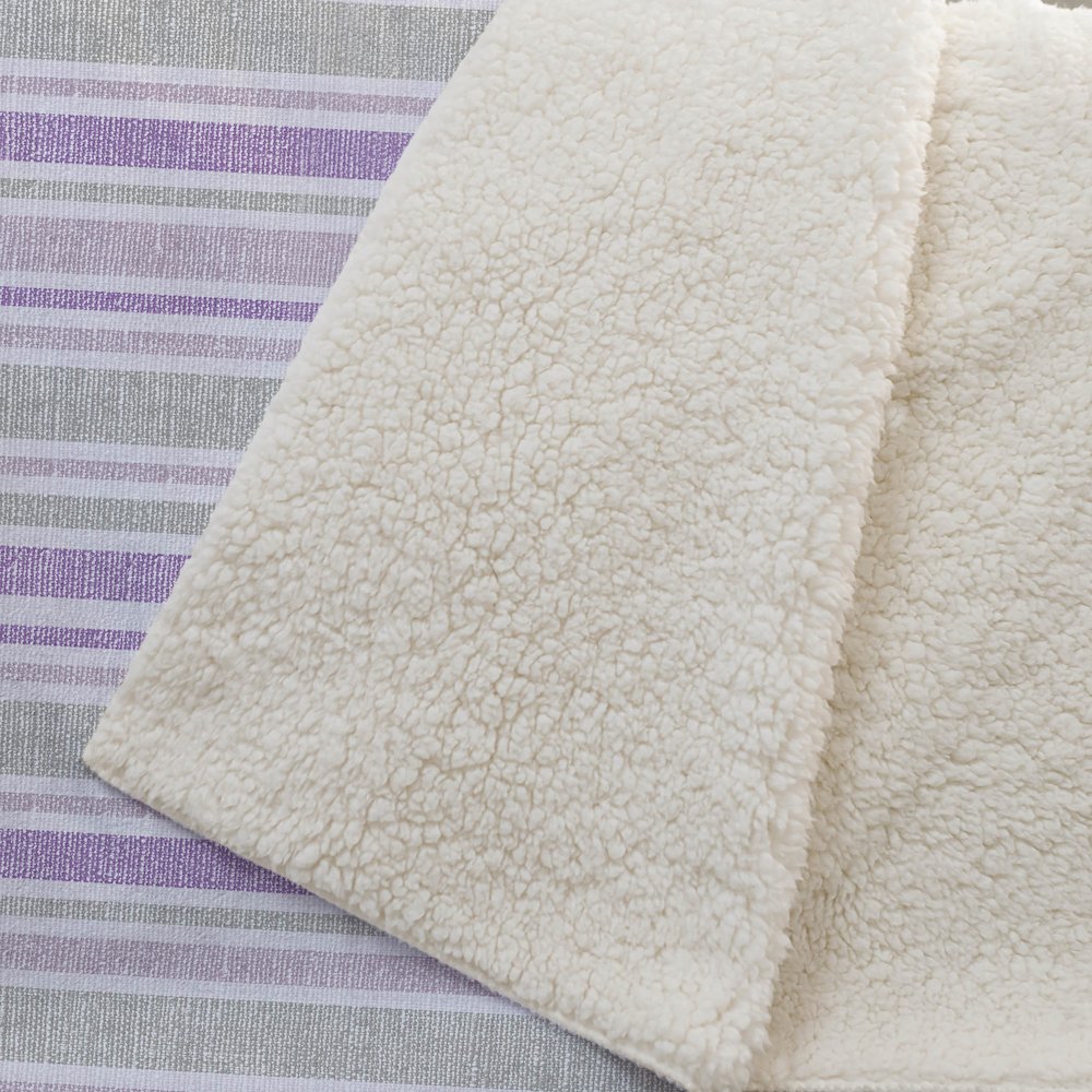 Premium Machine Washable ASB531 Pearl 50" x 70" Sherpa Throw Blanket. Picture 2