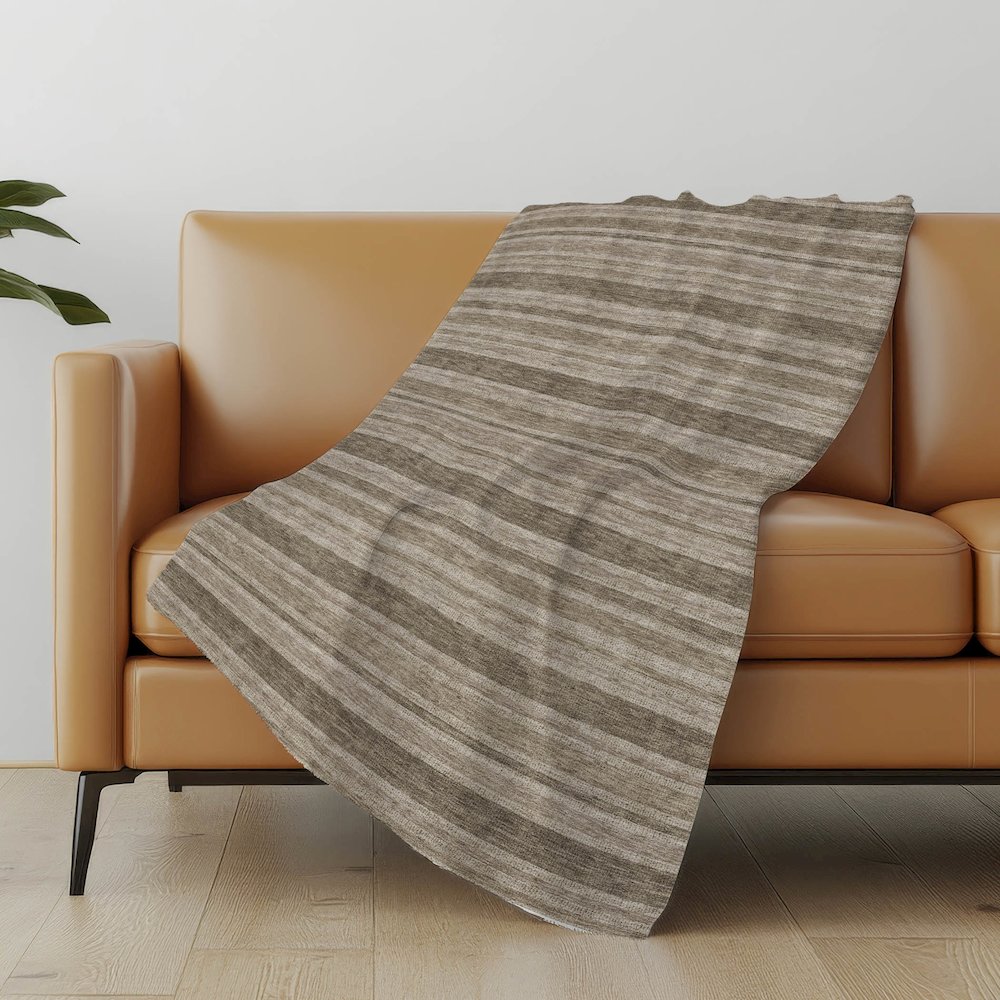 Premium Machine Washable ASB531 Taupe 50" x 70" Sherpa Throw Blanket. Picture 5