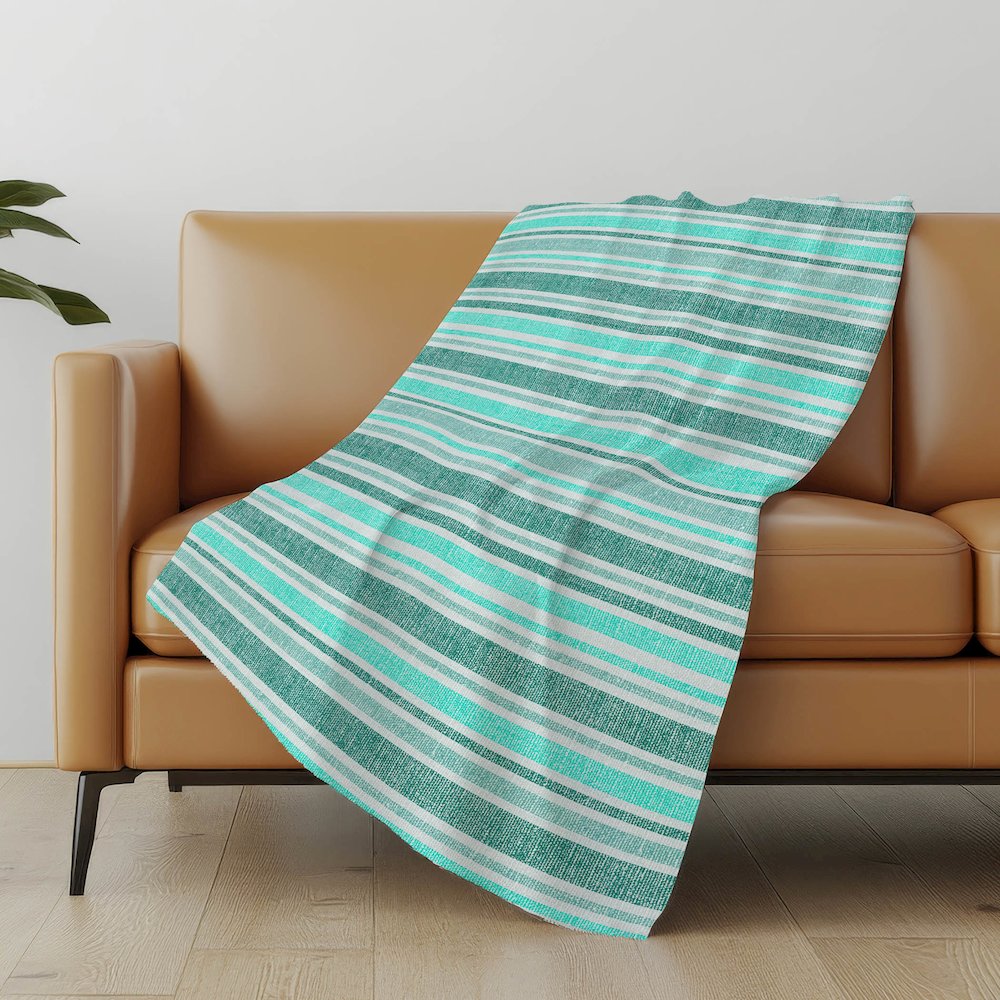 Premium Machine Washable ASB531 Turquoise 50" x 70" Sherpa Throw Blanket. Picture 5