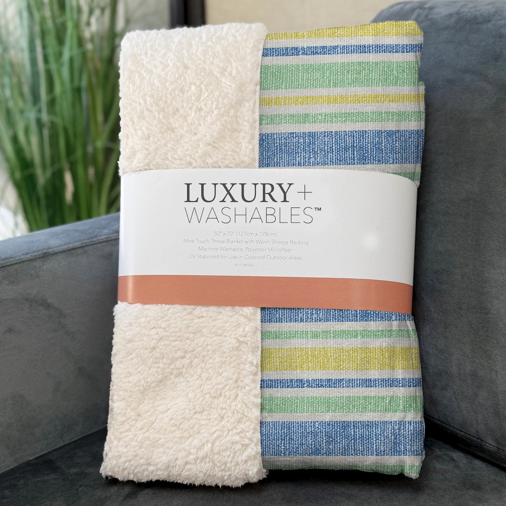 Premium Machine Washable ASB531 Yellow 50" x 70" Sherpa Throw Blanket. Picture 3