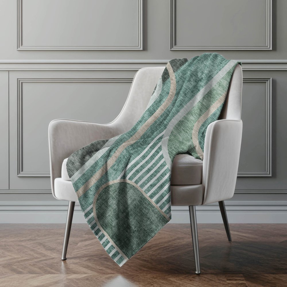 Premium Machine Washable ASB532 Emerald 50" x 70" Sherpa Throw Blanket. Picture 4