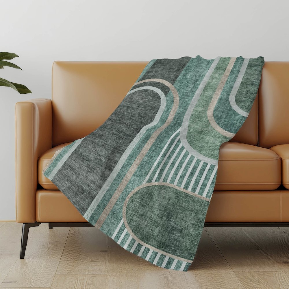 Premium Machine Washable ASB532 Emerald 50" x 70" Sherpa Throw Blanket. Picture 5