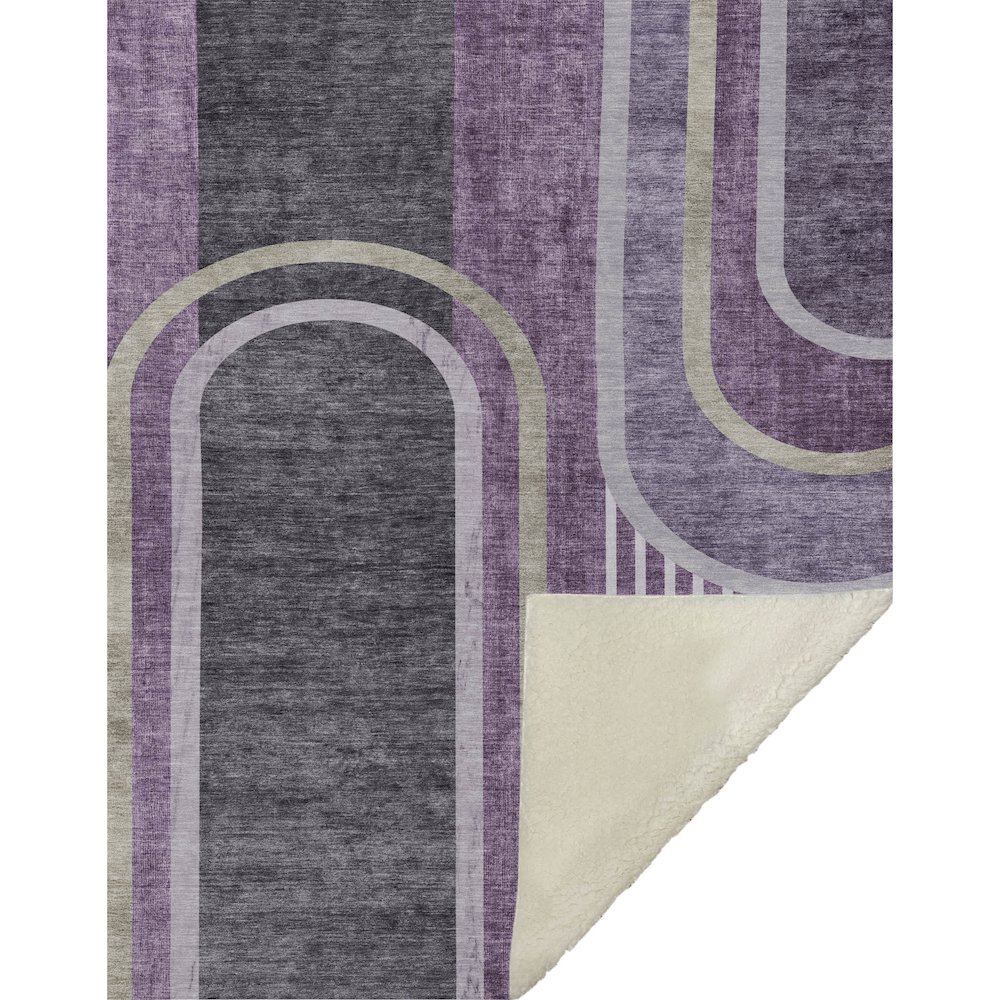 Premium Machine Washable ASB532 Purple 50" x 70" Sherpa Throw Blanket. Picture 1