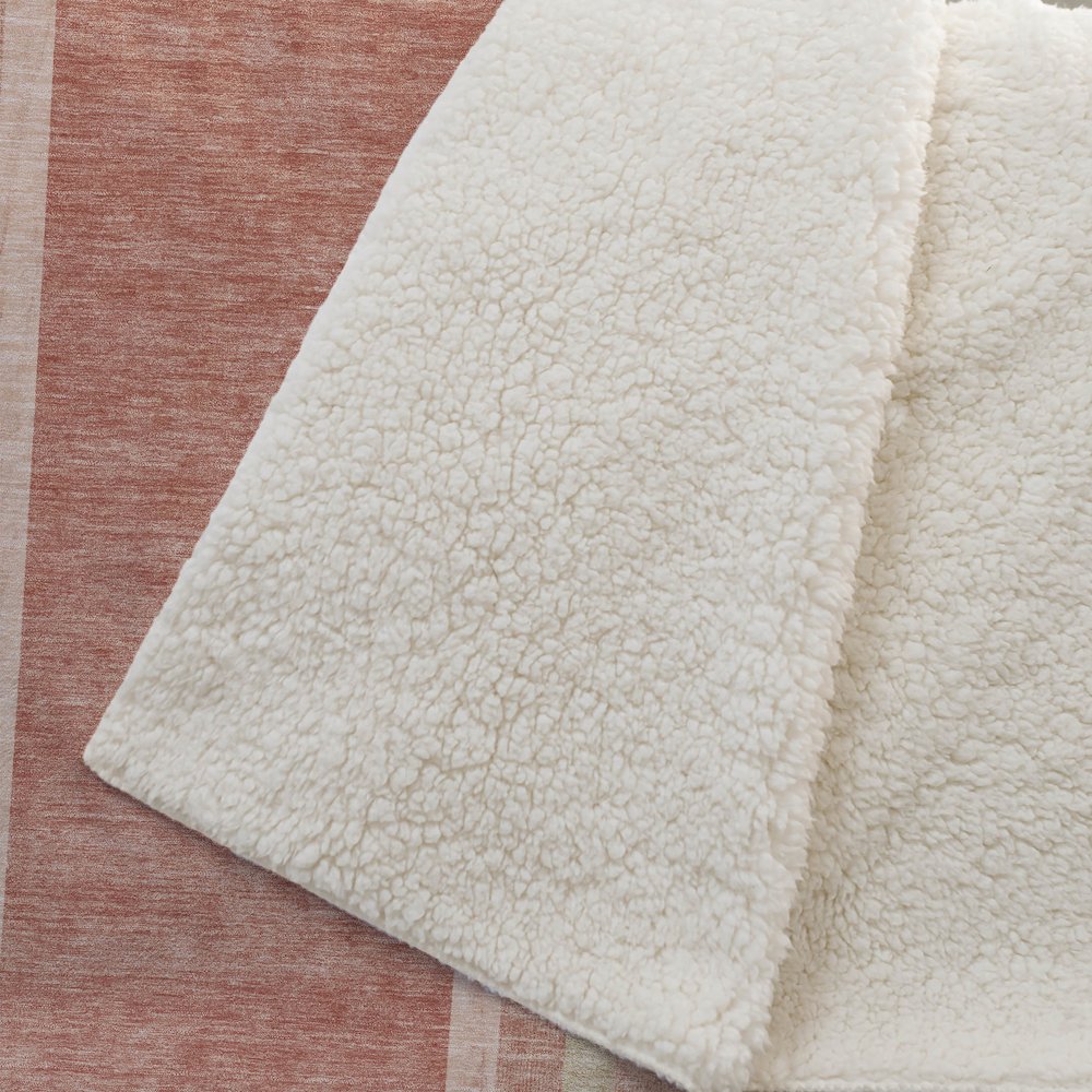 Premium Machine Washable ASB532 Salmon 50" x 70" Sherpa Throw Blanket. Picture 2