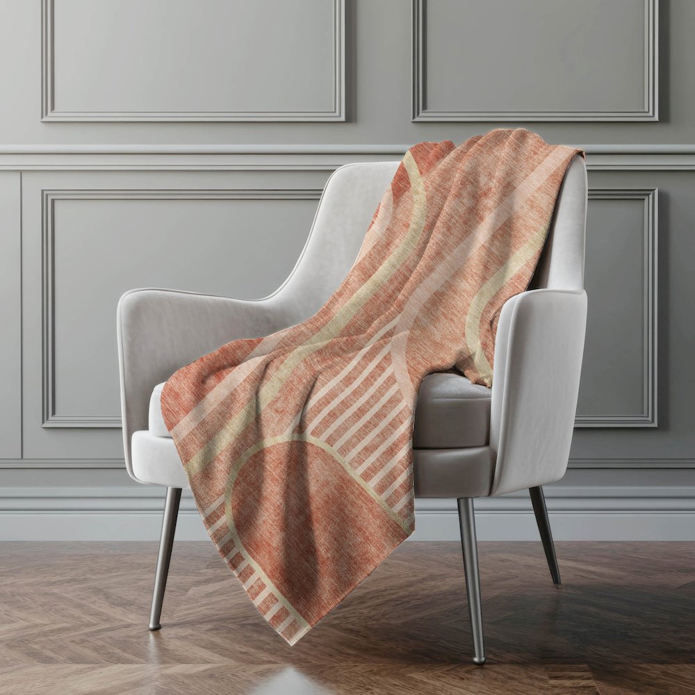 Premium Machine Washable ASB532 Salmon 50" x 70" Sherpa Throw Blanket. Picture 4