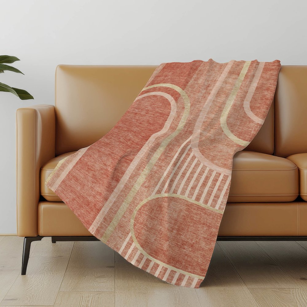 Premium Machine Washable ASB532 Salmon 50" x 70" Sherpa Throw Blanket. Picture 5