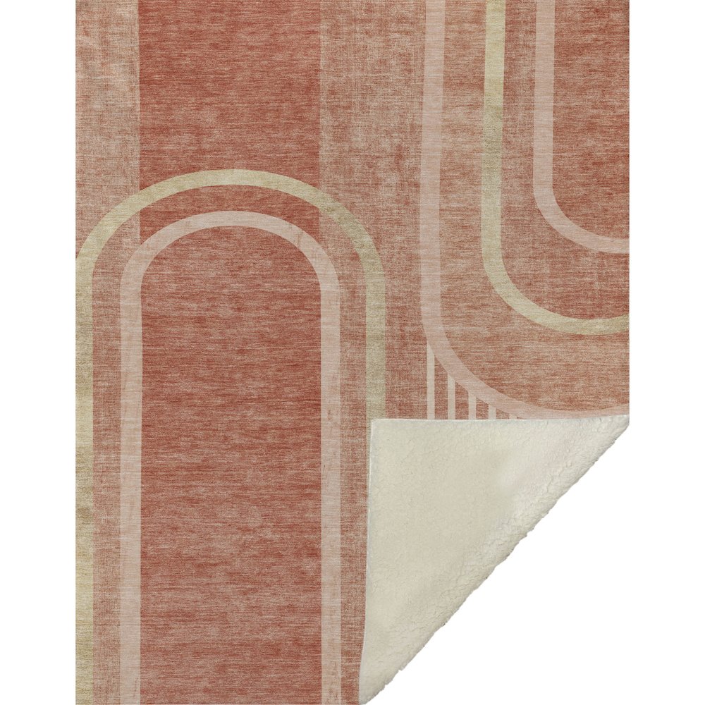 Premium Machine Washable ASB532 Salmon 50" x 70" Sherpa Throw Blanket. Picture 1